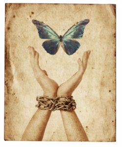 hands, chain, butterfly